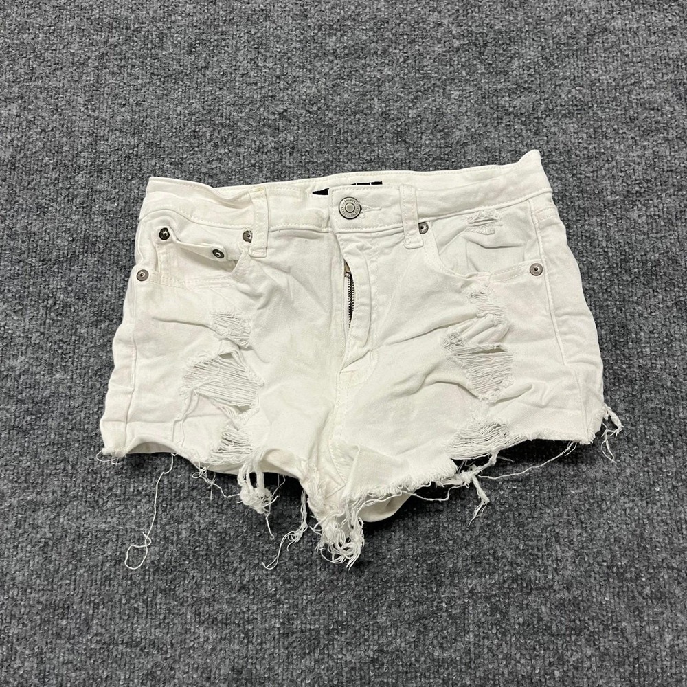 Aeropostale Shorts Womens Size 4 White Vintage High Rise Distressed Frayed Hem